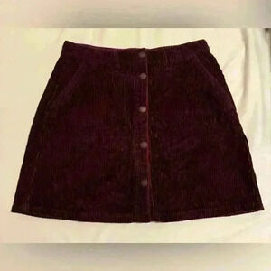 Vero Moda Brown Corduroy Button-up Skirt